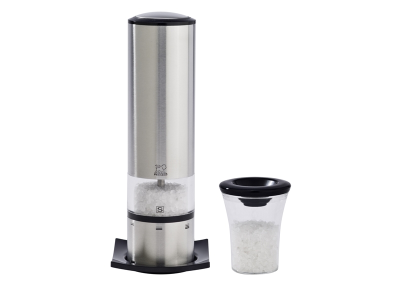 Peugeot Salt mill electric Elis uS 20 cm Matte steel/Clear