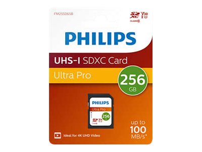 Philips Fm25sd65b, 256 Gb, Sdxc, Klasse 10, Uhs-I, Class 3 (U3), V30