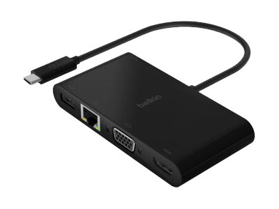 Belkin - Multimedie Og Opladningsadapter - Usb-C - Vga, Hdmi - 1Gbe