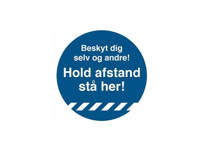 Gulvskilt Hold afstand - stå her blå gulvfolie Ø33cm - TEMP004 | Kläder & Säkerhet - Säkerhetsutrustning - Skyltar & säkerhetsmärkning | GameStuff