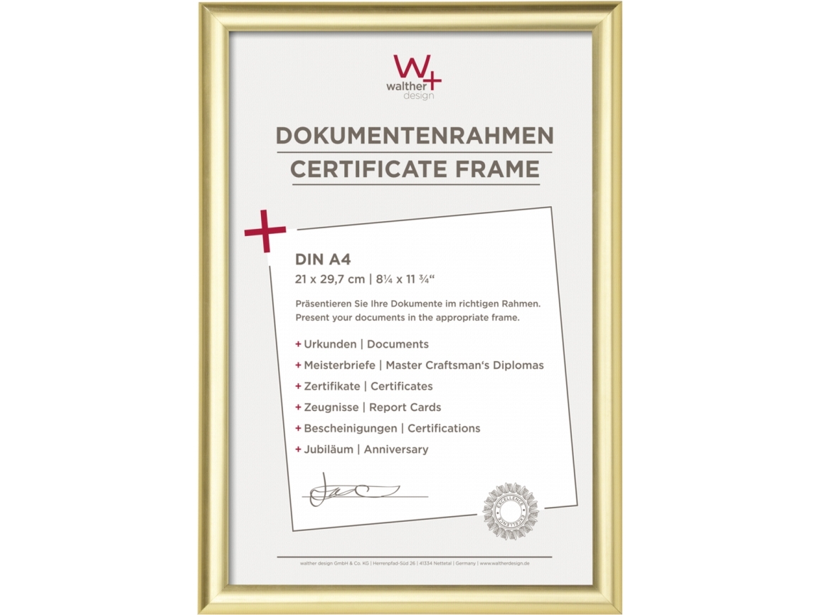 Walther Trendstyle 21X29,7 Kunststoff Gold Din A4 Kp130g