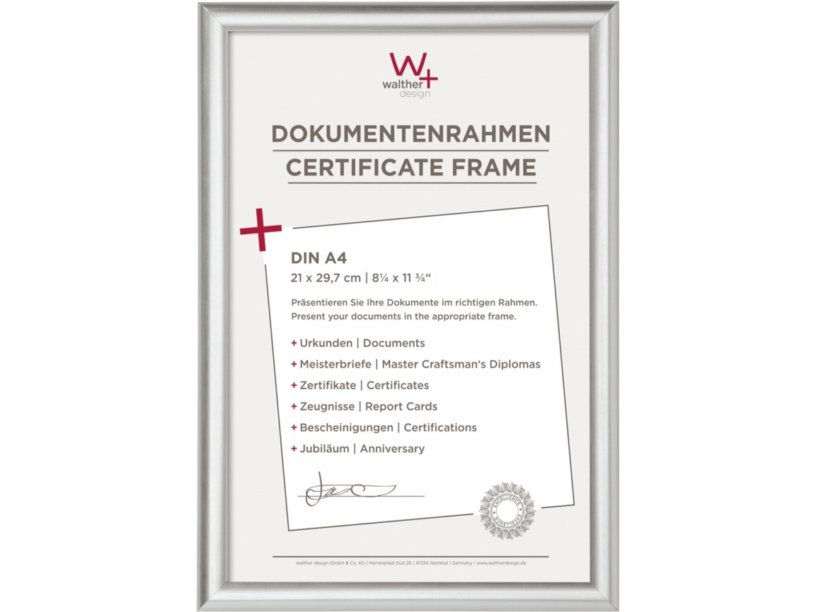 Walther Trendstyle 21X29.7 Kunststoff Silber Din A4 Kp130s - Bürokleinmaterial