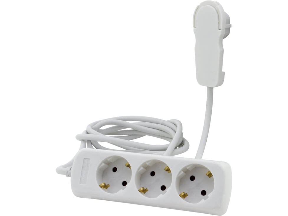 Rev Multiple Socket Outlet 3-Fold 2M White