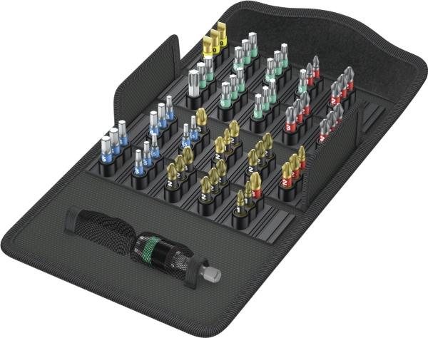 Wera 05057441001, 61 Stück(E), Hex (Metrisch), Phillips, Pozidriv, Schlitz, Torx, Ph 1, Ph 2, Ph 3, Pz 1, Pz 2, Pz 3, 1.2,0.8,1 Mm, Tx10, Tx15, Tx20,