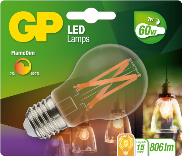 Gp Lighting Led Flamedim E27 7W (60W) 806 Lm Gp 085430