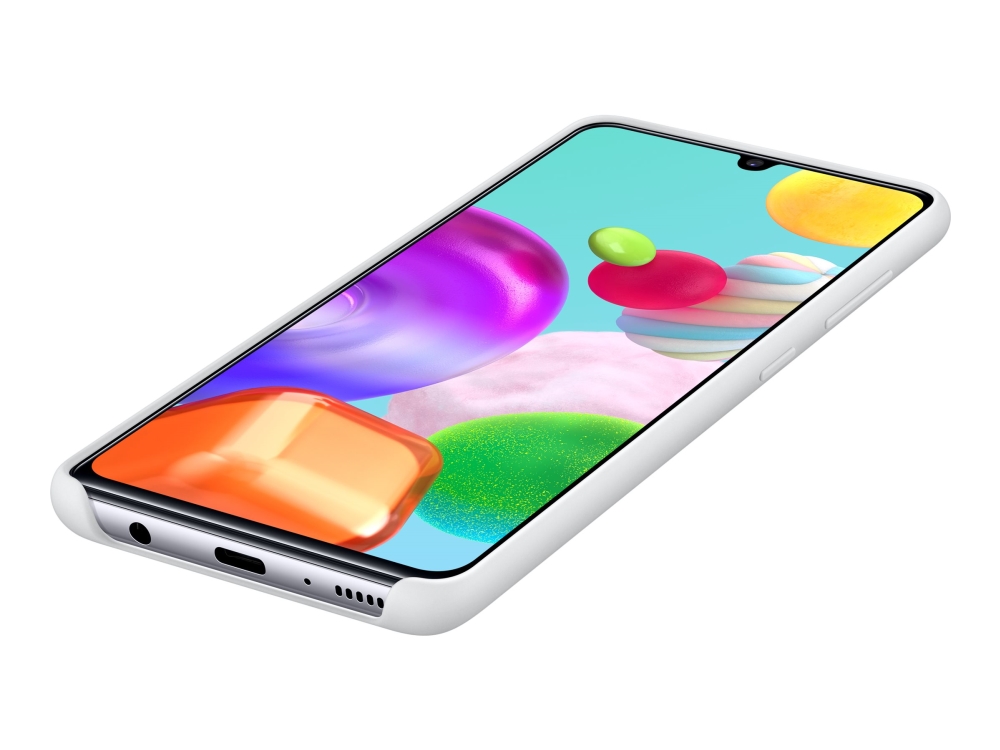 Samsung Silicone Cover Ef-Pa415 - Bagsidecover Til Mobiltelefon - Silicone - Hvid - For Galaxy A41