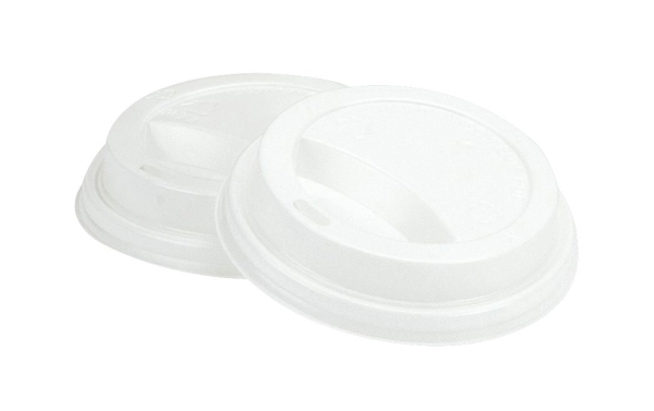 Trinkdeckel Aus Kunststoff Ø80xh20 Mm Für Kaffeebecher Weiß, 20 Stk X 50 Stk/Karton