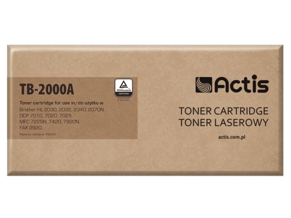 Actis Tb-2000A Tonerkartusche (Ersatz Für Brother Tn-2000 / Tn-2005 Standard 2500 Seiten Schwarz), 2500 Seiten, Schwarz, 1 Stück(E)