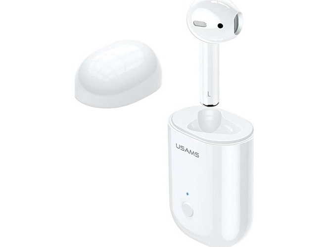 Usams Bluetooth 5.0 Lb Series Håndsæt + Dockingstation Hvid/Hvid Bhulb01 (Us-Lb001)