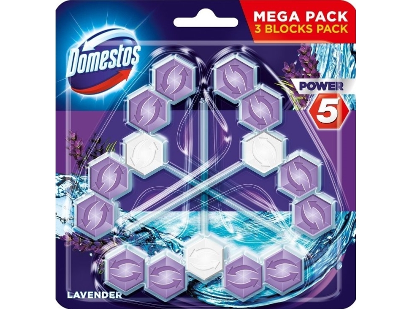 Domestos Domestos_Power 5 Kostka Toaletowa Lavendel 3X55g