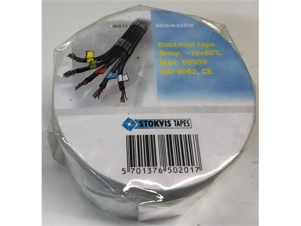 STOKVIS PVC-isoleringstejp 50 mm x 20 m, vit | Verktyg & Verkstad - Infästning - Övriga Infästning | GameStuff