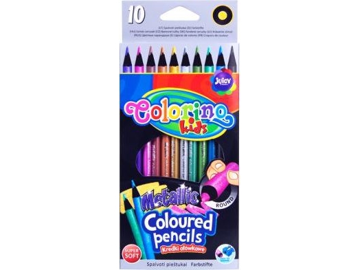 Colorino Kredki Oĺ'ăłwkowe Metallic 10 Kolorăłw