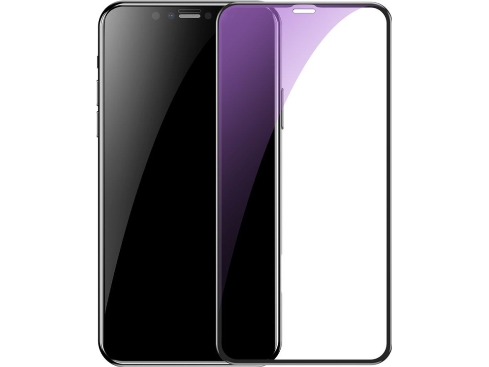 Baseus Skærmbeskyttelse (2 Stk) Til Iphone 11 / Iphone Xr, Ramme 0.3 Mm, 9H Anti-Blue Light + Positioner Sort (Sgapiph61s-Kd01)