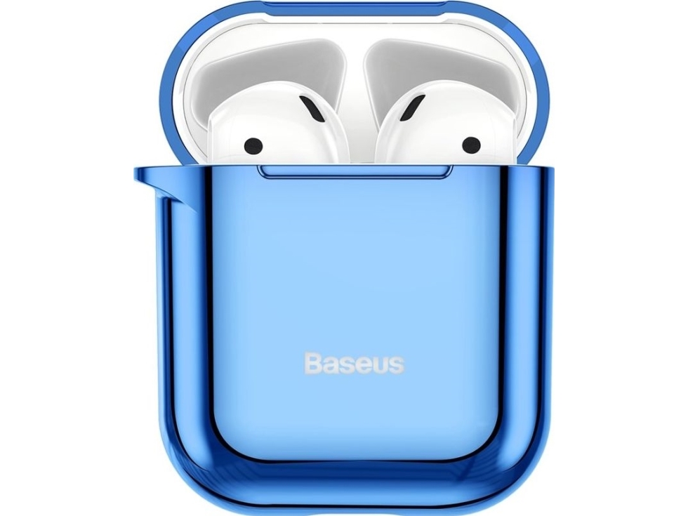 Baseus Skinnende Silikone Etui Cover Til Airpods 2Gen/1Gen Blå (Arappod-A03) Universelt