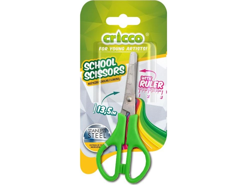 Cricco Skolesaks Med Lineal 13,5 Cm Cricco