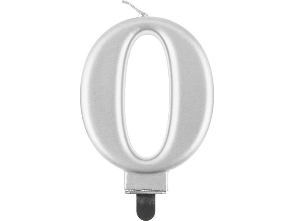 GoDan bursdagslys 0 sølv 8 cm