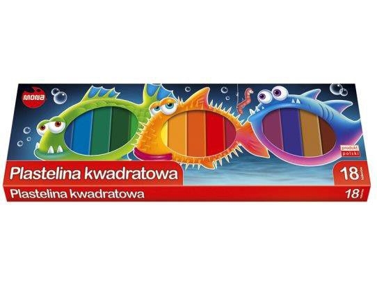 Plastilin 18 farver i firkantet form MONA