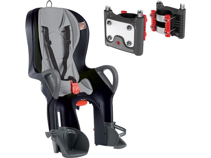 OK Baby cykelstol 10+ NEW, justerbar hældning 27,5” - 29”, fra 114 grader ZN+H70 + fastgørelse, sort (OKB-10-722-CS-NEW)
