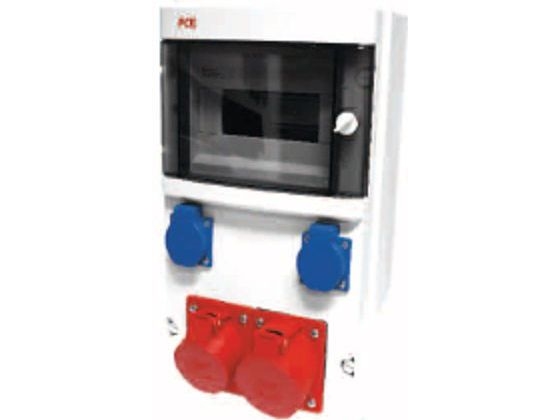 Pce Unterverteiler Stationär Star 2X32a/5P 2Xgs Ohne Sicherungen Ip44 (9016850W)