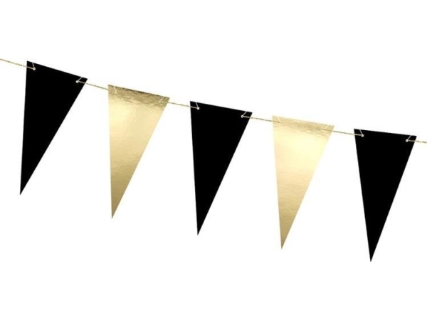 Schwarz-Goldene Wimpelgirlande