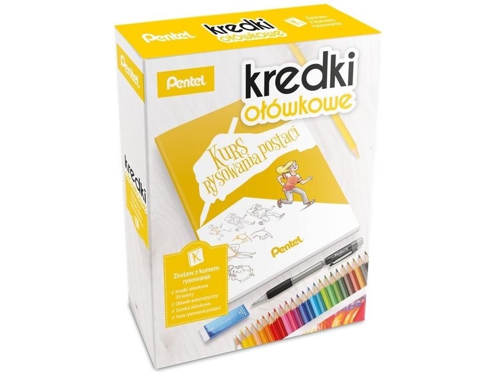 Drawing Course Set+ Crayons 24 Colors Pentel