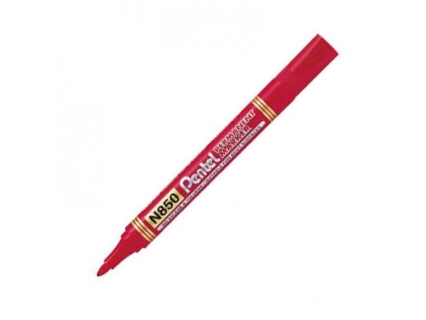 Pentel Permanent Marker N850 Round Tip Red (42K053b)