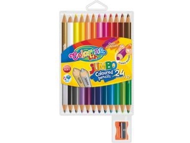 Farvekridt 12/24Kol Jumbo I Etui Colorino