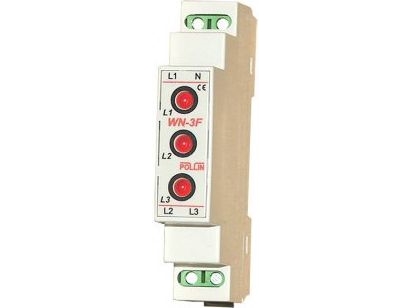 Pollin LED spændingsindikator 3-faset 3 x 400V AC TH35 (WN-3F)