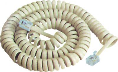 Lechpol Telefonkabel Gewunden 4 M Weiß (Tel0032f-4,2)