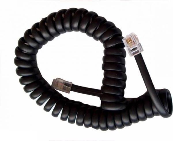 Lechpol Gewelltes Telefonkabel 4 M Schwarz (Tel0032a-4,2)