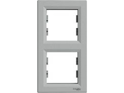 Schneider Electric ram 2-facks vertikal aluminium (EPH5810261) | Lauritz Knudsen - LK FUGA - Rammer & Tangenter | GameStuff