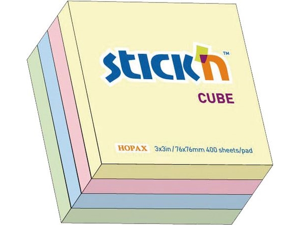Noteskub 76X76 400 Blad Assorterat Pastel