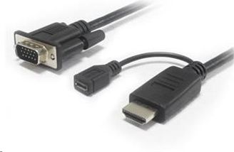 „Premiumcord“ Hdmi Laidas – D-Sub (Vga) + Mikro Usb 2 M Juodas (Khcon-20)