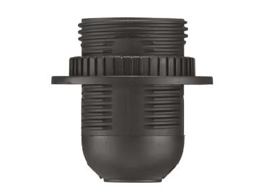 E27 Fassung - 1 Thermoplast Schwarz Mit Flansch D.3006