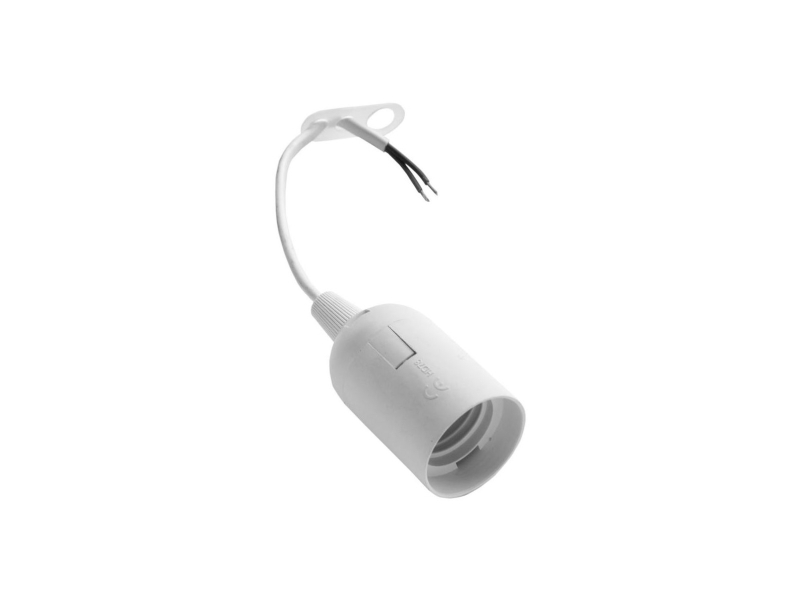 Elgotech Lampenfassung E-27 Weiß Mit Kabel 250V Max 60W (E27-P)