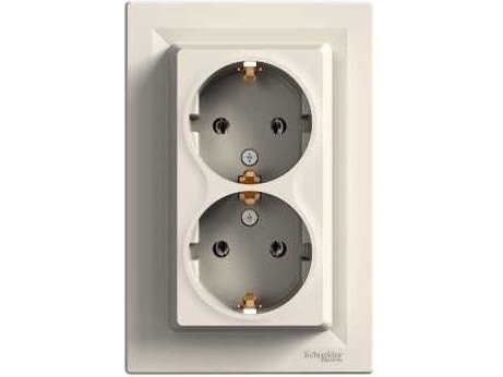 Schneider Electric Asfora Dubbel Schuko Creme Installationsuttag Eph9900123