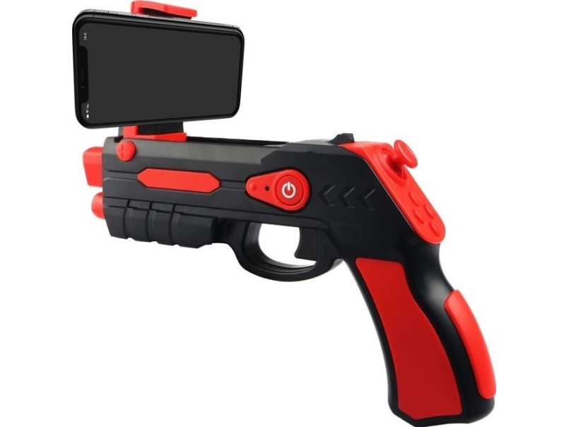 Omega Remote Augmented Reality Blaster - All-In-One Gaming Gun For Iphone / Android - Free Games In Playstore / App Store - Red