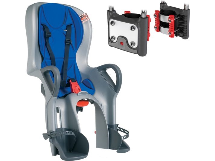 Ok Baby Cykelstol 10+ New Justerbar Hældning 27,5” - 29” (114) Zn+H70 + Fastgørelse, Sølv (Okb-10-722-Sr-New)