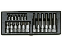 Proxxon Stecknuss-Set Inbus Vierkant-Antrieb 1/4" 1/2" H2-H14 Kurz & Lang 18-Tlg. (Pr23100)