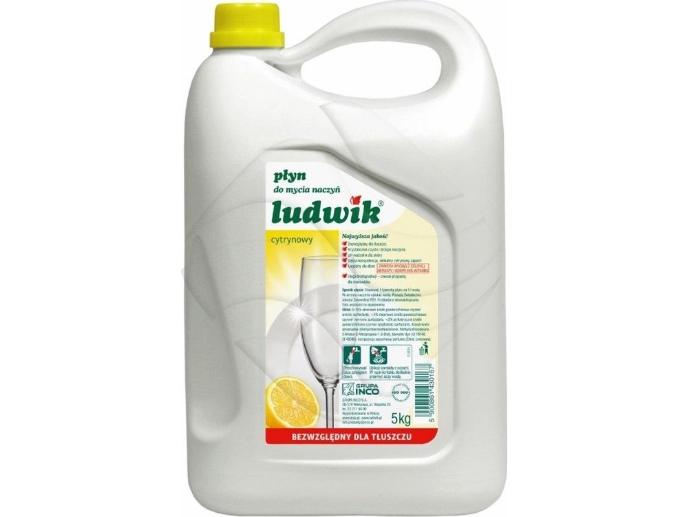 Ludwik Opvaskemiddel, Citron, 5 L (Ch5001)