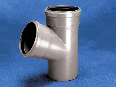 Wavin Sanitær T-Stykke Ht 50X50x50mm 67° Aske 3060421205