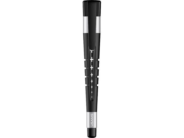 Usams Lightning 3-In-1 Laden + Halter + Stift, Schwarz/Silber Sj198)
