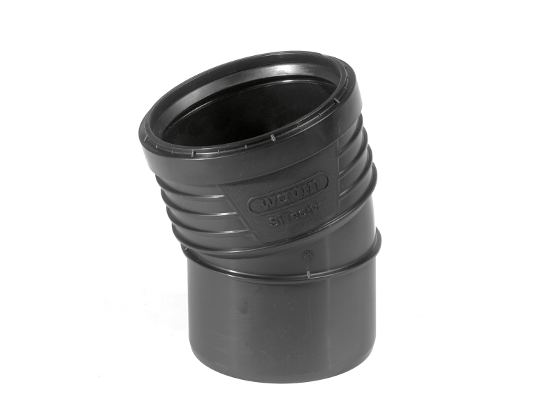 Wavin SiTech+ 110 x 15° bøjning | Gråa dräneringsrör | GameStuff