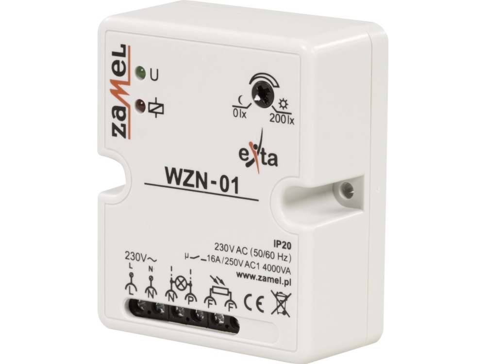 Zamel skumringsafbryder 16A 230V 0-200lx WZN-01 (EXT10000147)