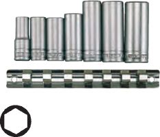 Teng Tools sexkantshylsor 3/8 10-19mm långa 7st (73160103) | Trädgården - Bevattning av trädgårdar - Bevattningssystem | GameStuff