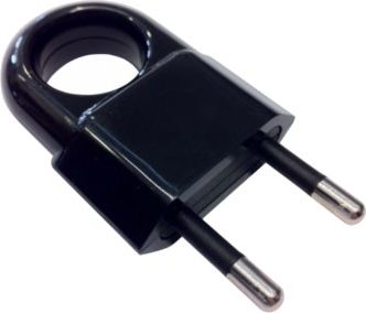 Flachstecker Mit Griff B/U Euro 10A/250V Schwarz D.3104C