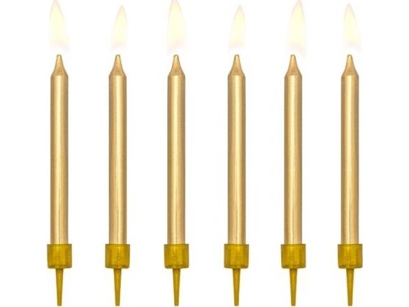 Gold-Tortenkerze, 6 Cm