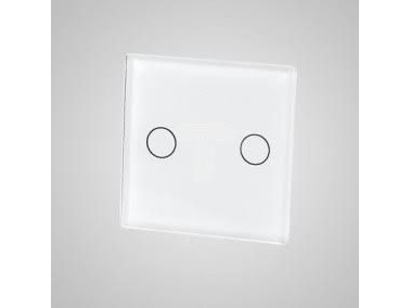 Touchme lille glaspanel med dobbeltkontakt hvid (TM531W)