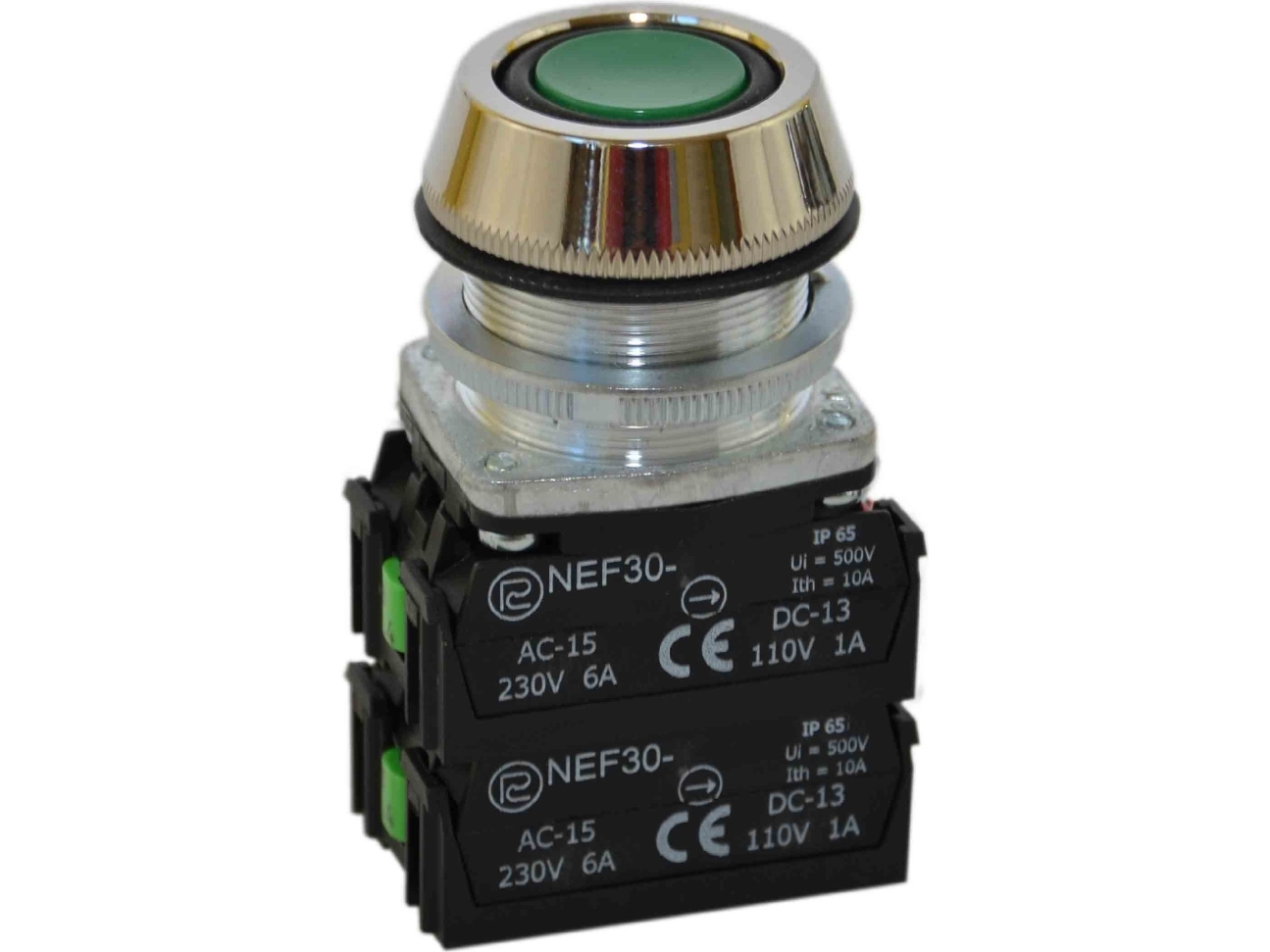 Promet Styrekontakt Nef30-Uk 2X2y Med Grøn (W0-Nef30-Uk 2X2y Z)