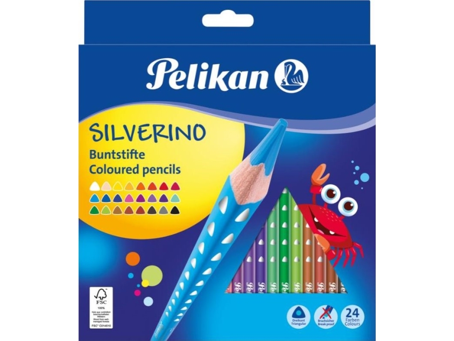 Pelikan 700665, Sort, Blå, Brun, Grøn, Grå, Lyse Blå, Lysegrøn, Flerfarvet, Orange, Fersken, Lyserød, Lilla,..., 24 Stk